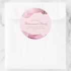 Chic Retirement Party Pink Gold Agate Custom