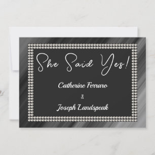 Chic Retro Black & White Pearls Save The Date