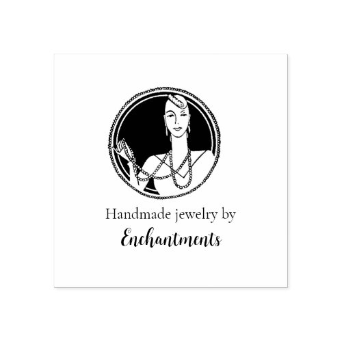 Chic Retro Charms Handcrafted Jewelry Delights Rubber Stamp
