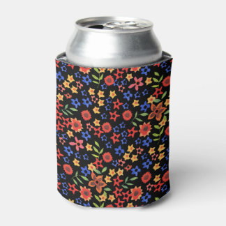Chic Retro Floral Miniprint Custom Can Cooler
