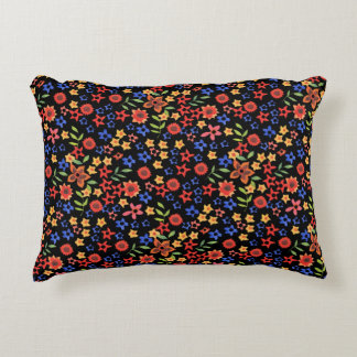 Chic Retro Floral Print Custom Accent Pillow