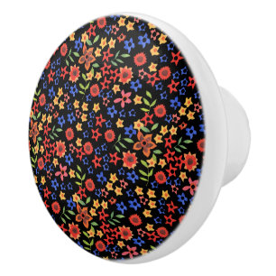 Chic Retro Floral Print Custom Drawer Knob