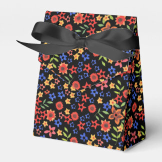 Chic Retro Floral Print Custom Tent Favor Box