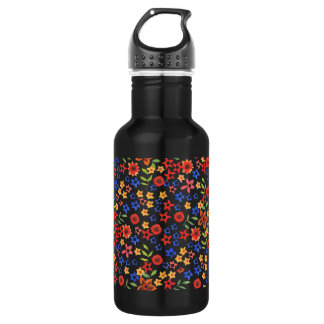 Chic Retro Floral Print Custom Water Bottle