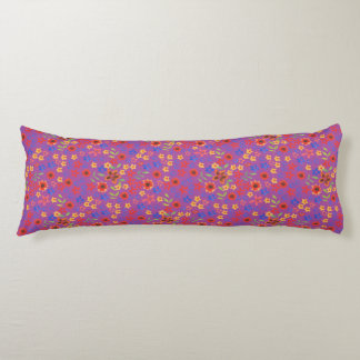 Chic Retro Floral Print on Magenta Body Pillow