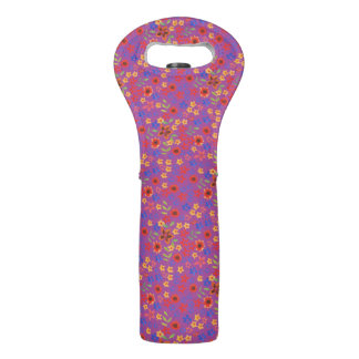 Chic Retro Floral Print on Magenta Wine Tote