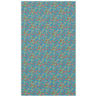 Chic Retro Floral Print on Teal Tablecloth