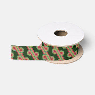 Chic Retro Funky Abstract Waves Art Pattern Satin Ribbon