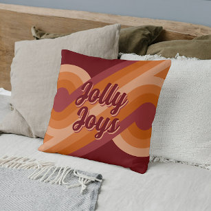 Chic Retro Funky Abstract Waves Art Pattern Throw Pillow
