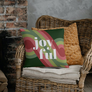 Chic Retro Funky Abstract Waves Art Pattern Throw Pillow