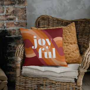 Chic Retro Funky Abstract Waves Art Pattern Throw Pillow