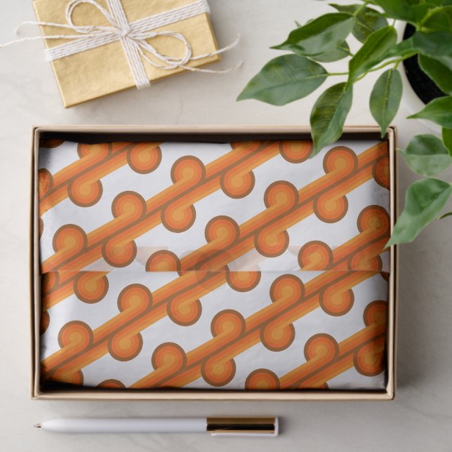 Chic Retro Funky Abstract Waves Art Pattern Tissue Paper (Gift)