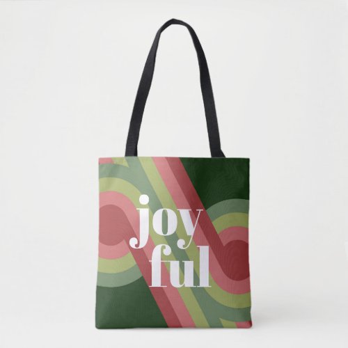 Chic Retro Funky Abstract Waves Art Pattern Tote Bag