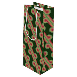 Chic Retro Funky Abstract Waves Art Pattern Wine Gift Bag