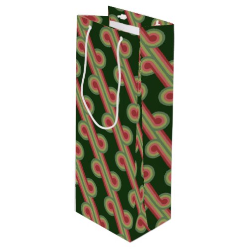 Chic Retro Funky Abstract Waves Art Pattern Wine Gift Bag