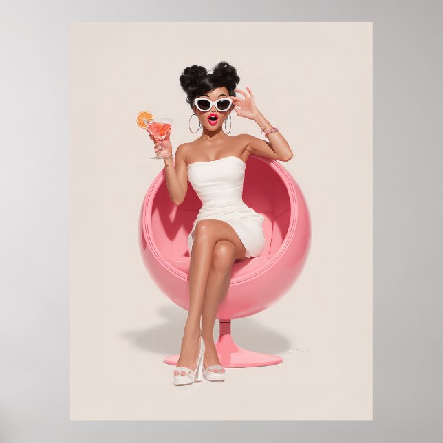 Chic Retro Glam Vibes Poster (Front)