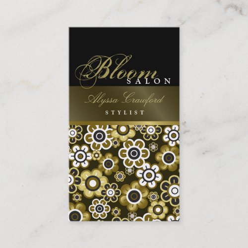 fatfatin Golden Blooms Chic Profile Card Business Card Templates