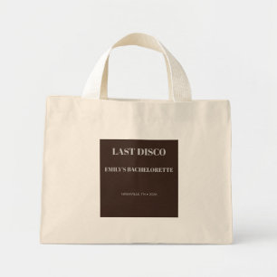 Chic Retro Last Disco Bachelorette Favor Mini Tote Bag