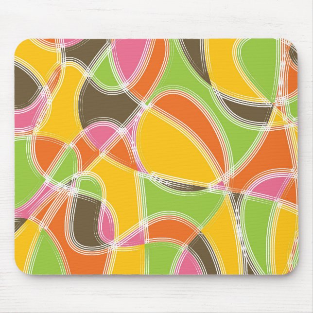 Chic Retro Mod Art Colorful Summer Pattern Mouse Pad (Front)
