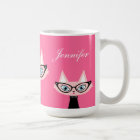 Chic Retro Modern Cat Mug - Pink