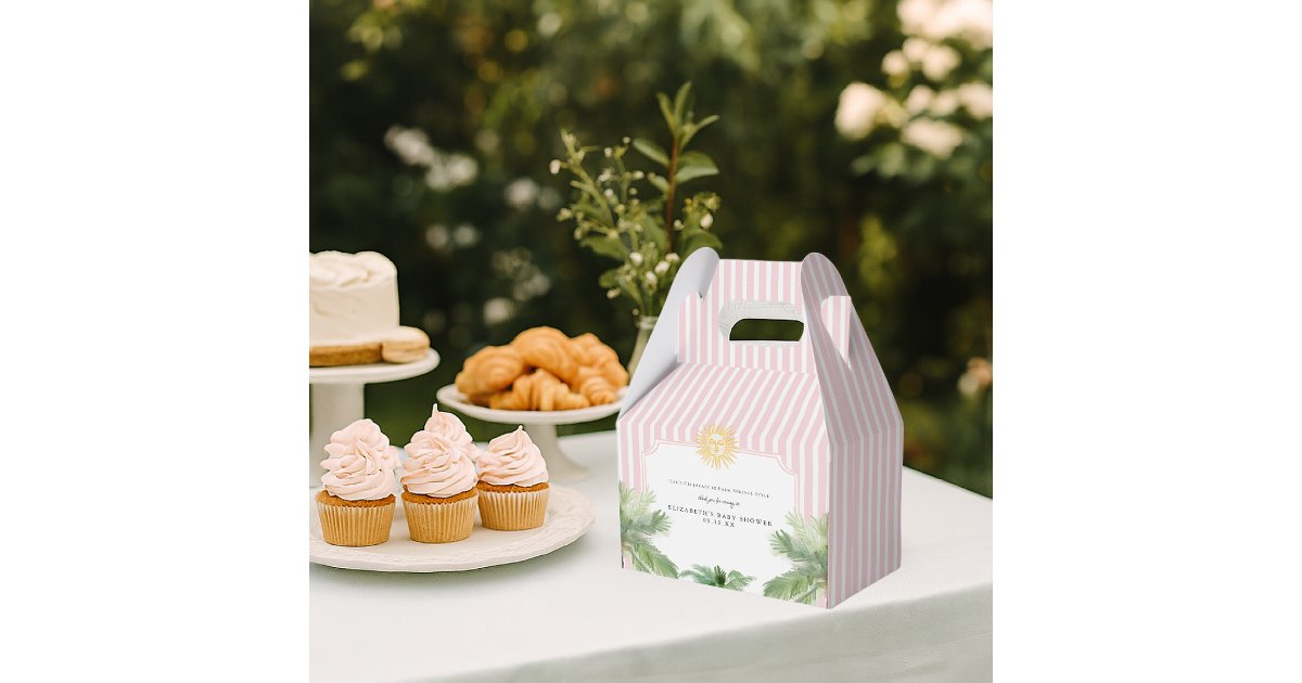 Chic Retro Palm Springs Baby Shower Favor Boxes | Zazzle