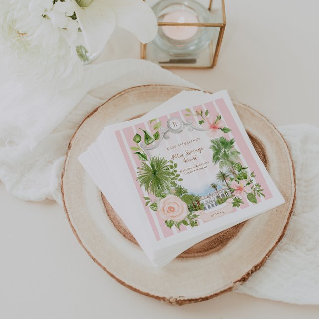Chic Retro Palm Springs | Baby Shower Napkins (Creator Uploaded)