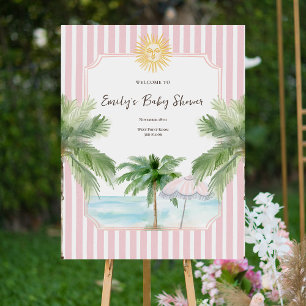 Chic Retro Palm Springs Baby Shower Welcome Foam Board