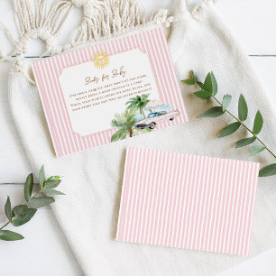 Chic Retro Palms Books for Baby Shower Enclosure Card