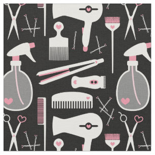 Chic Retro Pink White Black Hair Salon Tools Fabric