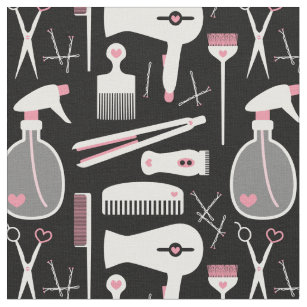 Chic Retro Pink White Black Hair Salon Tools Fabric