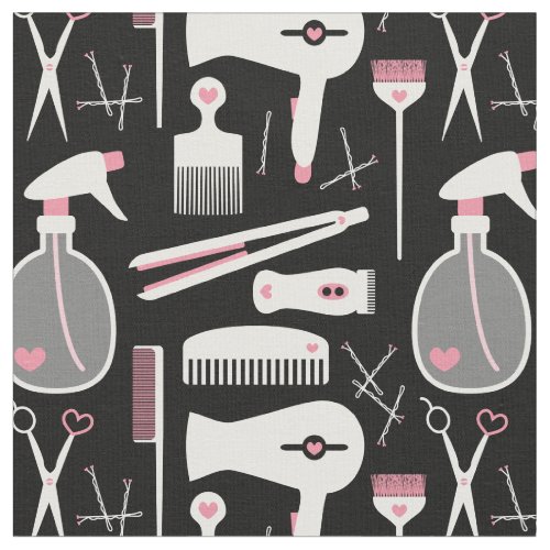 Chic Retro Pink White Black Hair Salon Tools Fabric