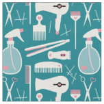 Chic Retro Pink White Teal Hair Salon Tools Fabric