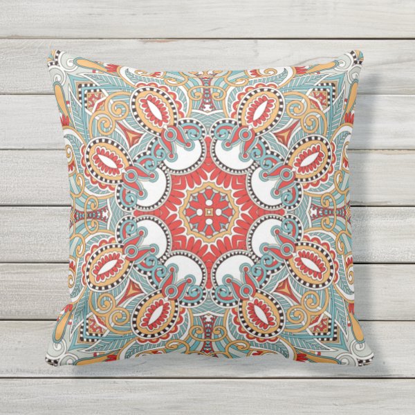 Turquoise And Red Decorative & Throw Pillows Zazzle