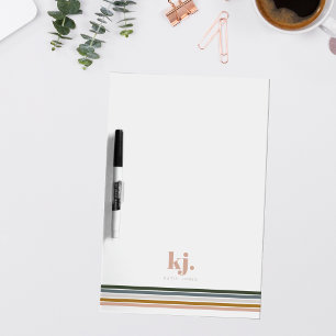Chic Retro Stripes Monogram Dry Erase Board