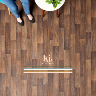 Chic Retro Stripes Monogram Floor Decals