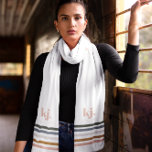 Chic Retro Stripes Monogram Scarf<br><div class="desc">A minimalist monogram design with large typography initials in a classic font with your name below and chic retro rainbow colored stripes. A festive scarf quickly adds texture, color and seasonal flair to any outfit, outerwear or apparel. A trendy scarf also makes a thoughtful gift for anyone special in your...</div>