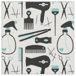 Chic Retro Teal Black White Hair Salon Tools Fabric