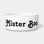 Chic Retro Typography Black White Dog Cat Name<br><div class="desc">Chic Retro Typography Black White Dog Cat Name Bowl</div>