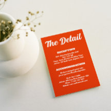 Chic Retro Wedding Details Enclosure Card