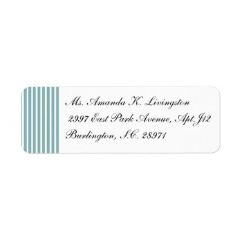 Chic Return Label_132 Seafoam/white Stripes Label by GiftMePlease at Zazzle