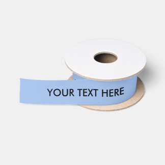 CHIC RIBBON_151 BLUE SOLID. BLACK DIY TEXT SATIN RIBBON
