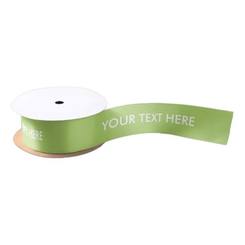 CHIC RIBBON_179 GREEN SOLID WHITE DIY TEXT SATIN RIBBON