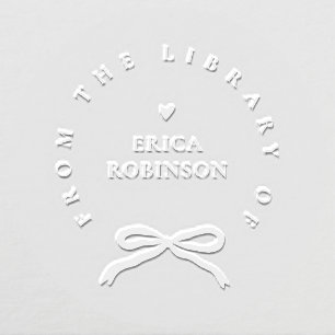 Chic Ribbon Round Elegant Library Book Embosser