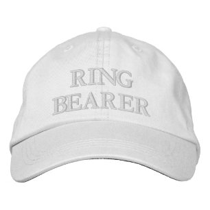 Chic Ring Bearer blush pink white wedding Embroidered Baseball Cap