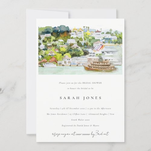 Chic River Cruise Country Landscape Bridal Shower Invitation