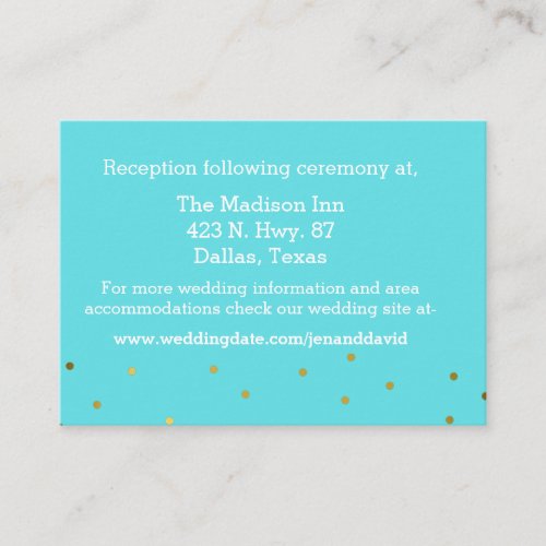 Chic Robins Egg Blue Wedding Enclosure Card