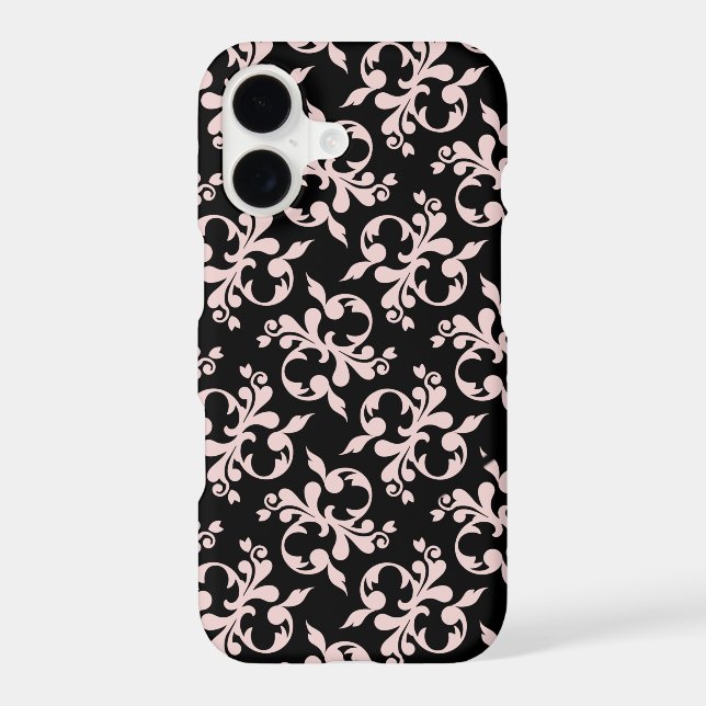 Chic Rococo Pink Black Ornament Pattern    Case-Ma Iphone Case (Back)