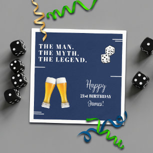 Chic Rolling Dices Pints 21st Birthday Napkins