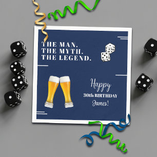 Chic Rolling Dices Pints 30th Birthday Napkins