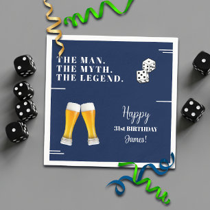 Chic Rolling Dices Pints 31st Birthday Napkins